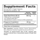 NusaPure Resveratrol Grape Seed Extract ingredients list