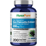 NusaPure Saw Palmetto Capsules 20:1 Extract bottle front view