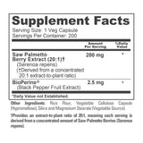 NusaPure Saw Palmetto Capsules 20:1 Extract ingredients list