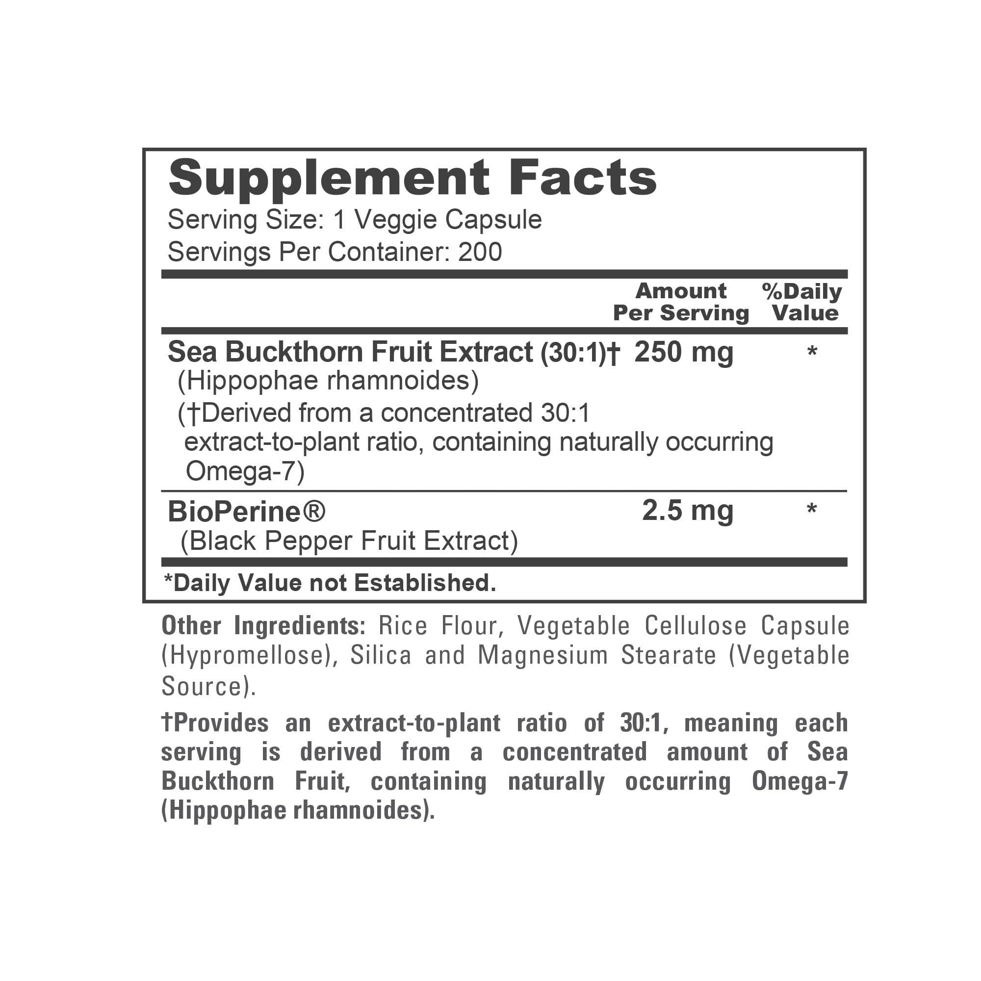 NusaPure Sea Buckthorn Omega-7 Capsules with a measuring spoon