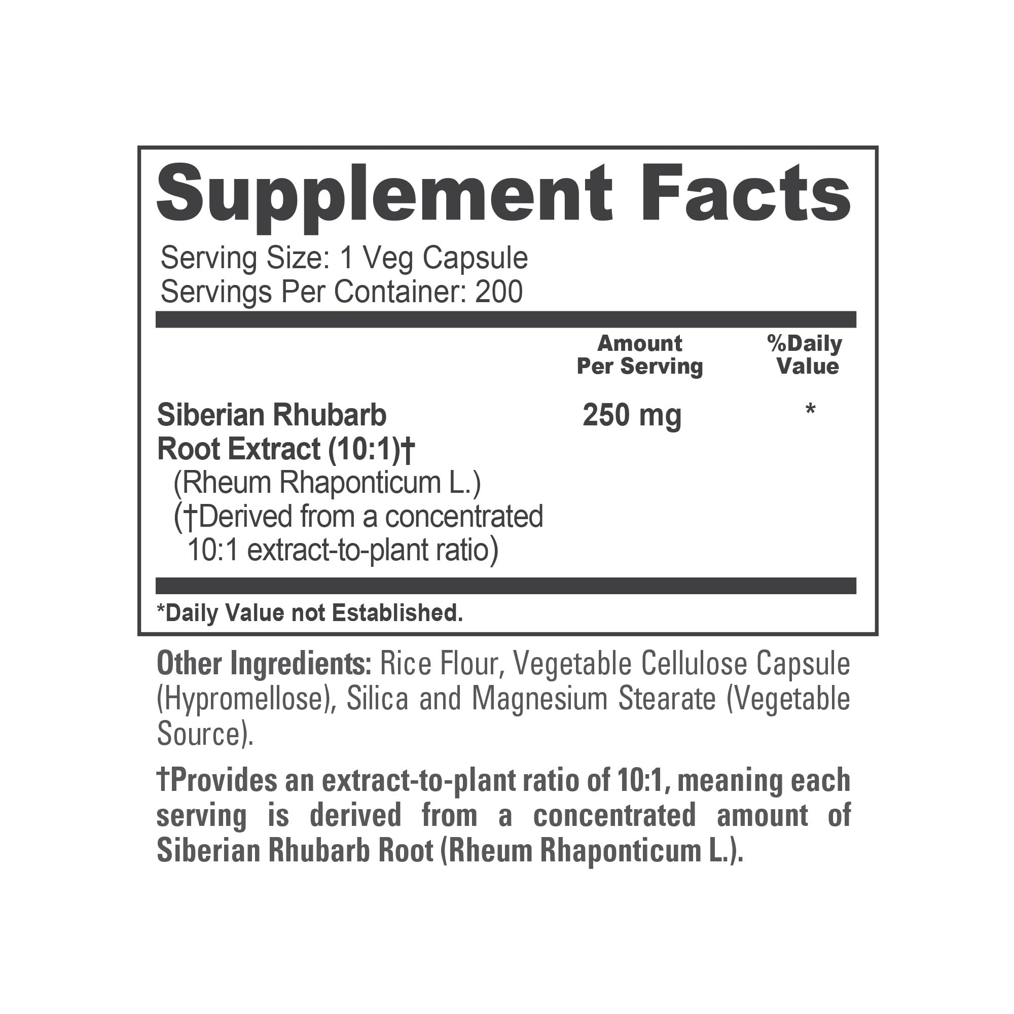 NusaPure Siberian Rhubarb Capsules on a wooden table