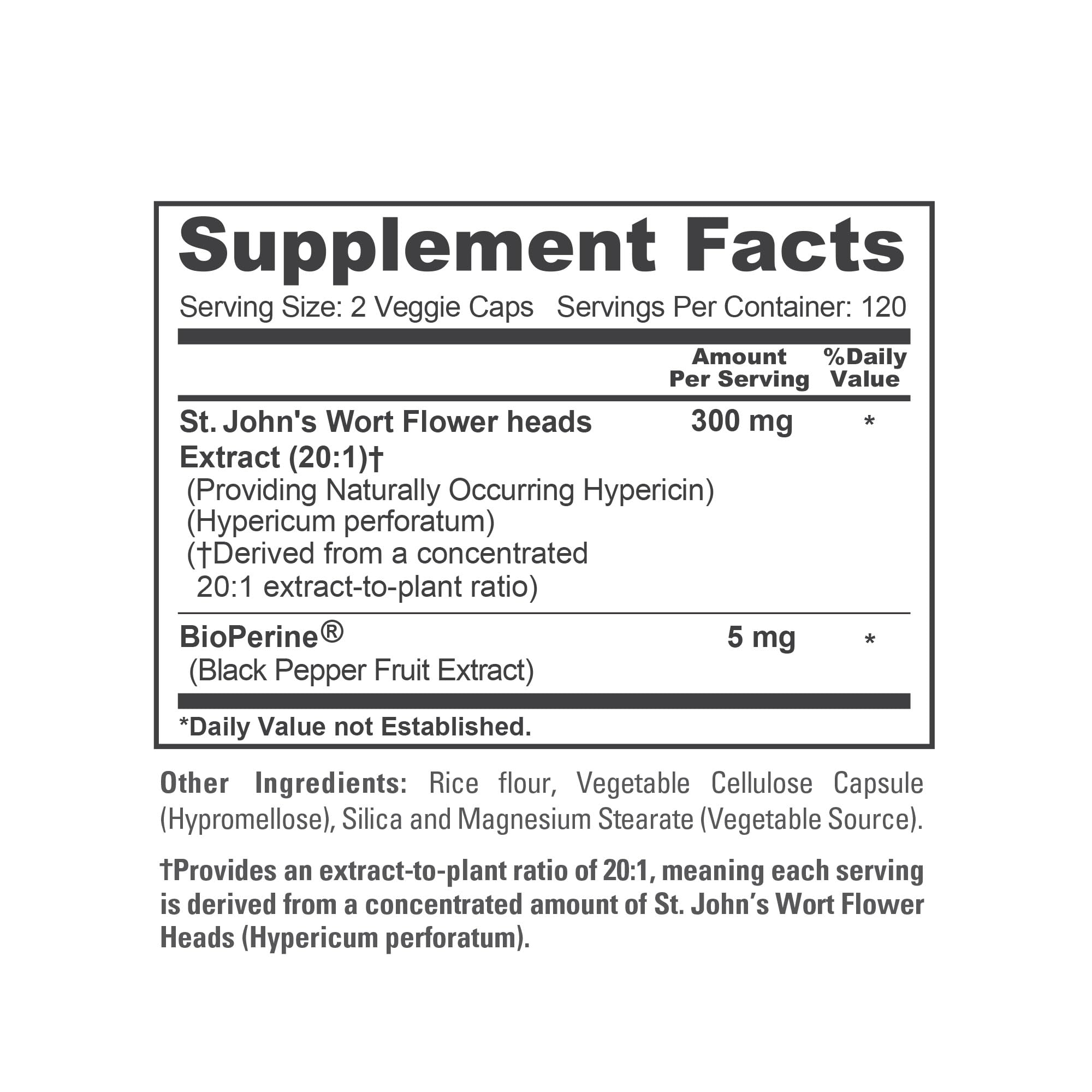 NusaPure St. John's Wort Capsules bottle with cap open