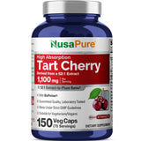 NusaPure Tart Cherry Extract 1100mg capsules bottle front view