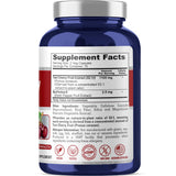 NusaPure Tart Cherry Extract 1100mg capsules bottle side view