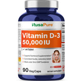 NusaPure Vitamin D-3 50,000 IU Capsules front view