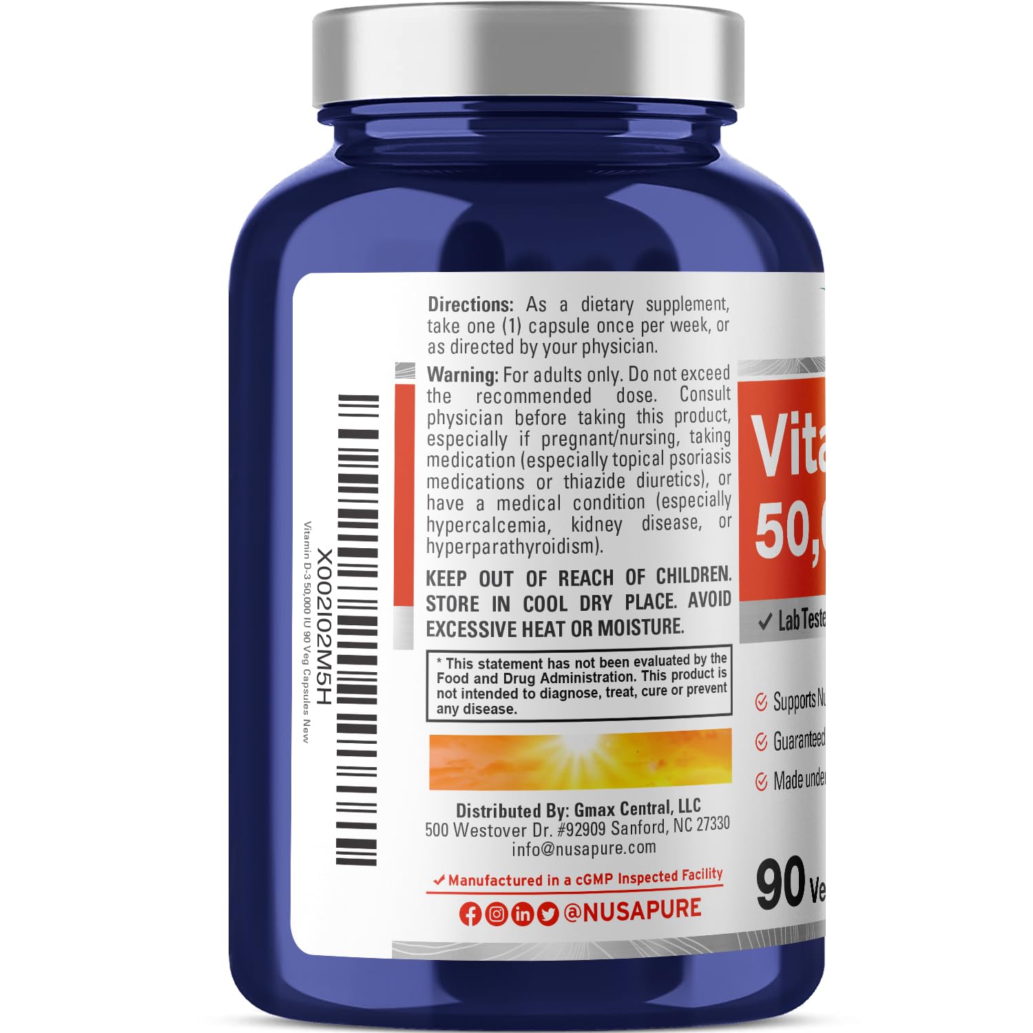 NusaPure Vitamin D-3 capsules close-up