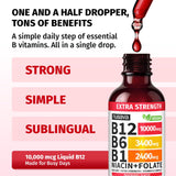 NUSAVA Extra Strength B12 Liquid Supplement dropper close-up