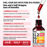 NUSAVA Liquid Vitamin B Complex 5000 mcg B12 serving size dropper