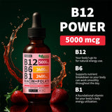 NUSAVA Liquid Vitamin B12 Drops 5000mcg on a kitchen counter
