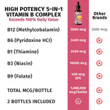 NUSAVA Liquid Vitamin B12 Drops 5000mcg with measuring spoon