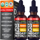 NUSAVA Liquid Vitamin D3 & K2 Supplement bottle front view