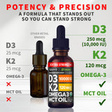 NUSAVA Liquid Vitamin D3 & K2 Supplement bottle side view