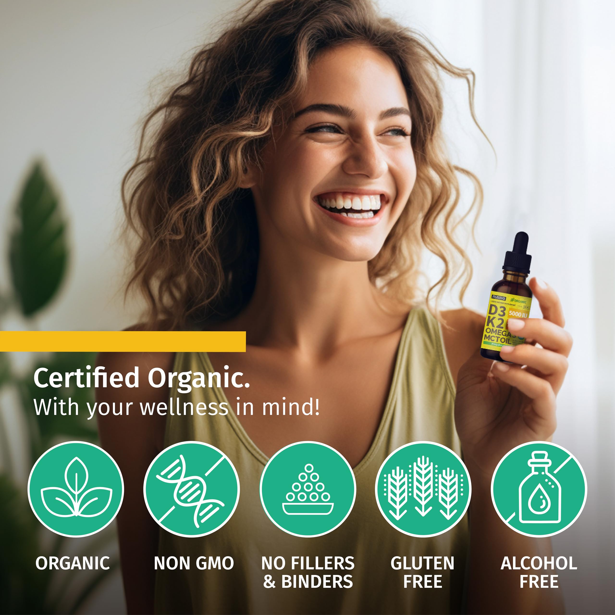 NUSAVA Liquid Vitamin D3 K2 Supplement ingredients list
