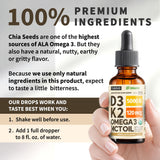 NUSAVA Liquid Vitamin D3 K2 Supplement packaging details