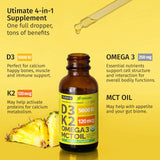 NUSAVA Liquid Vitamin D3 K2 Supplement pineapple flavour