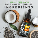 NUSAVA Liquid Vitamin D3 K2 Supplement with fresh chia seeds
