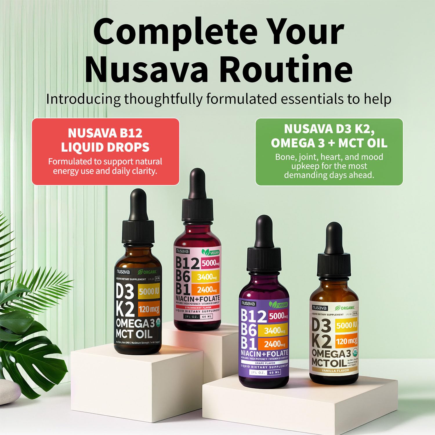 NUSAVA Vitamin B12 Drops with fresh fruits