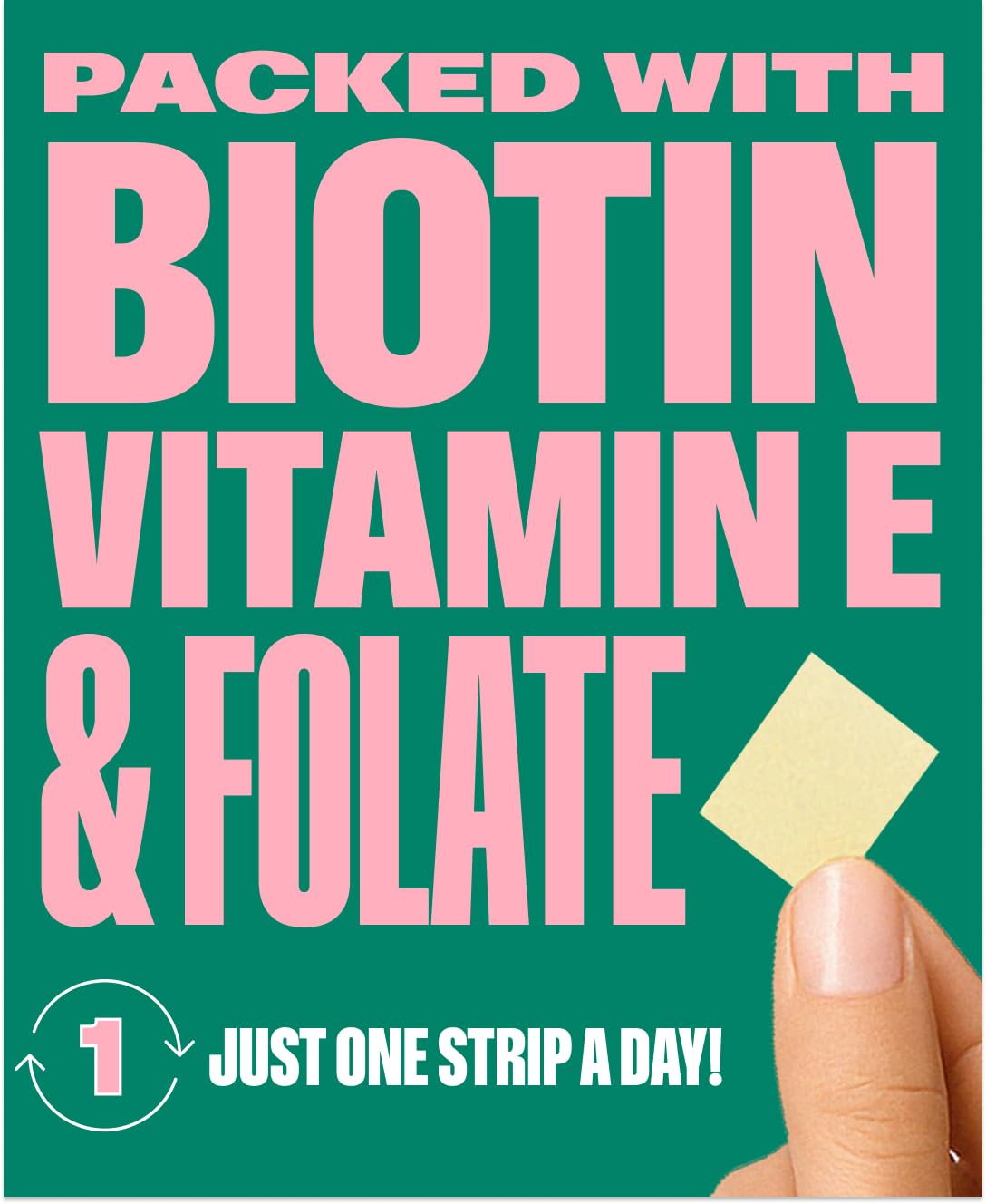 NuStrips Biotin Beauty Vitamins back view with ingredient list