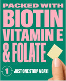 NuStrips Biotin Beauty Vitamins back view with ingredient list