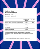 NuStrips Fast-Dissolving Sleep Strips back view showing nutritional info