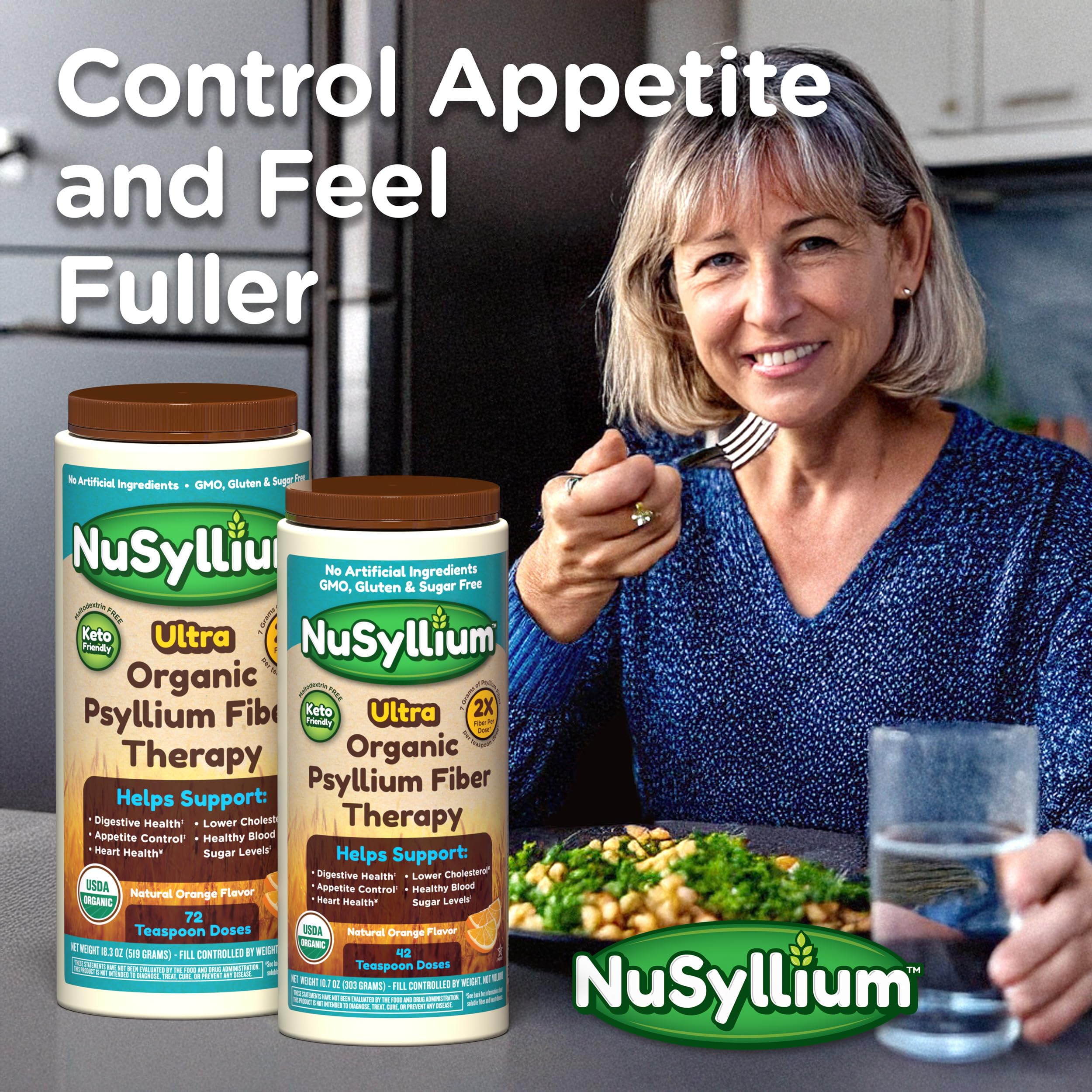 NuSyllium Organic Psyllium Husk Powder mixed in a glass of water