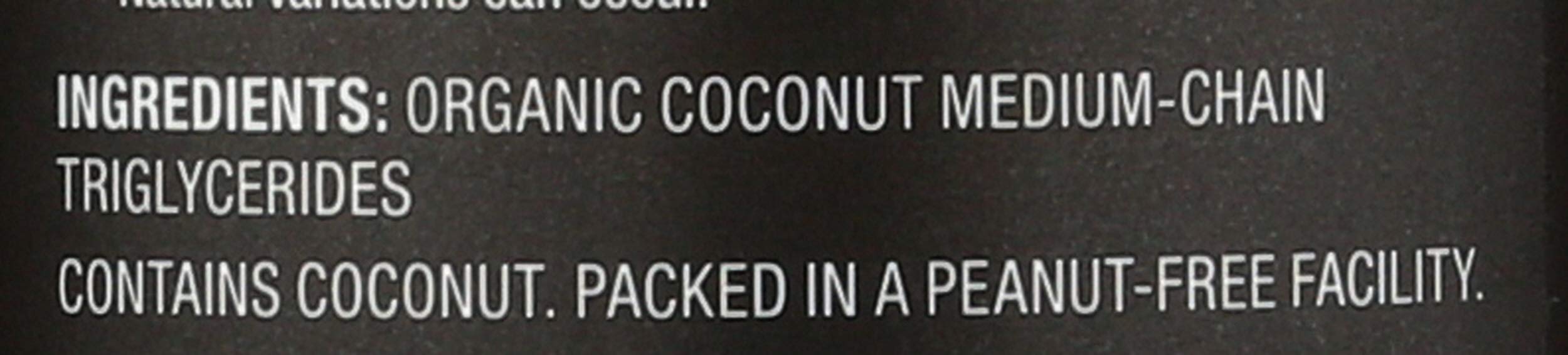 Nutiva Organic MCT Oil 699g with coconut background