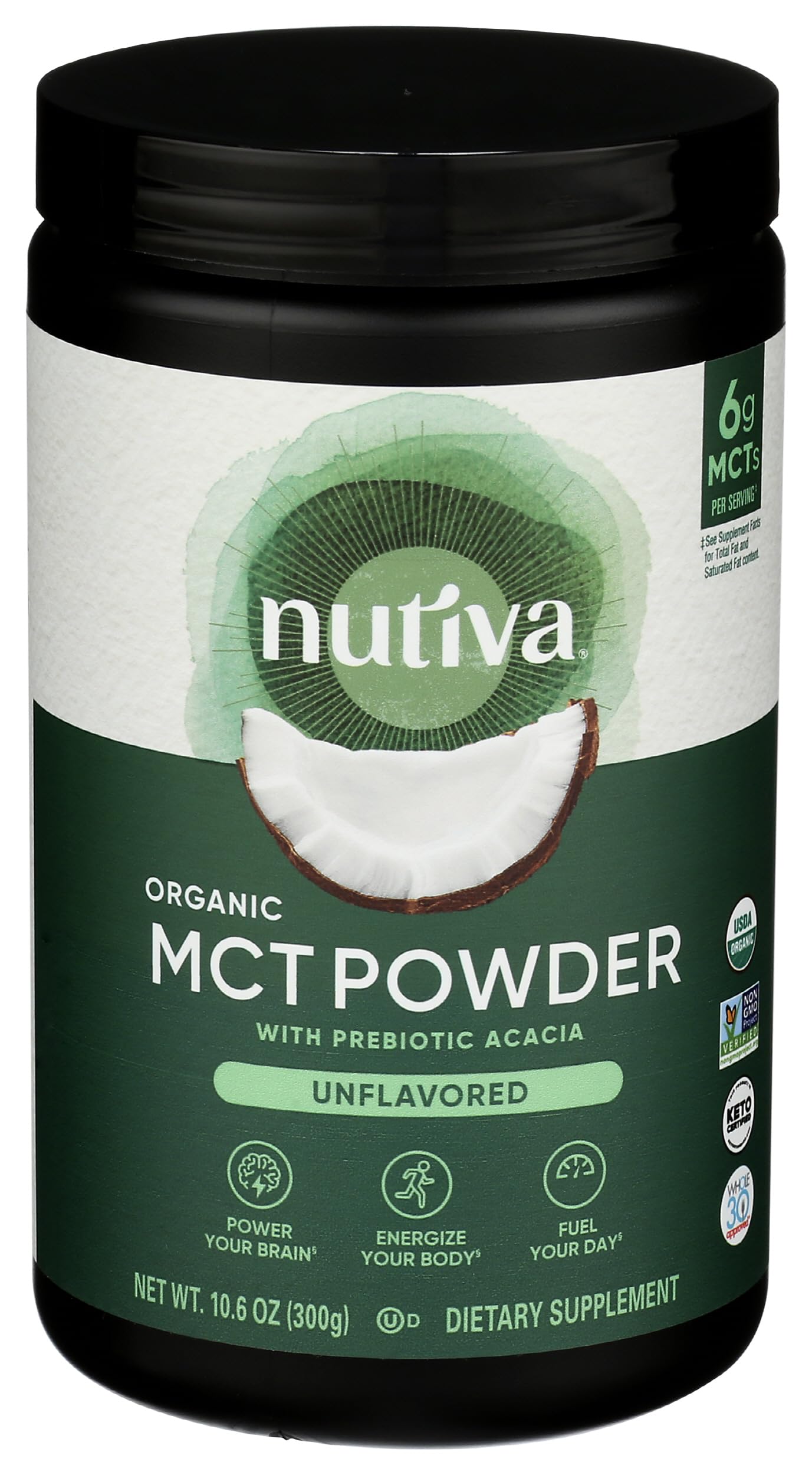 Nutiva Organic MCT Powder 299g front view
