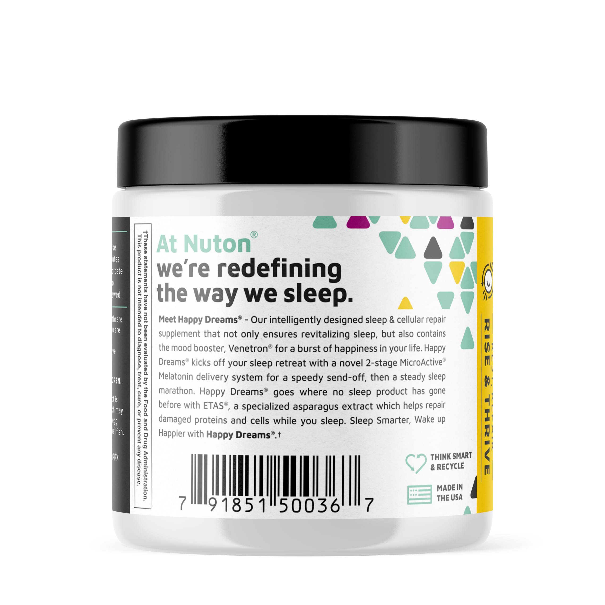 Nuton Happy Dreams capsules with a glass of water