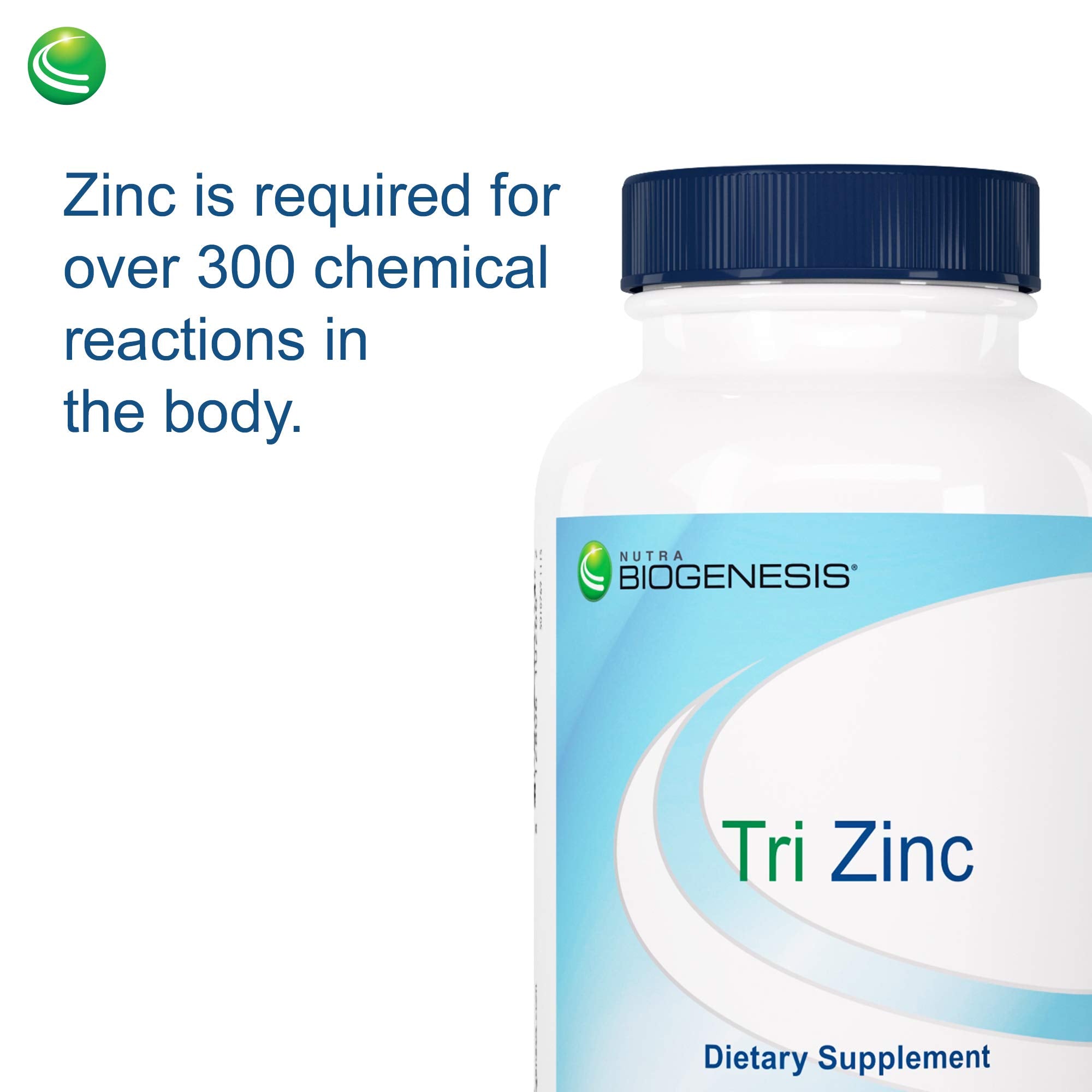 Nutra BioGenesis Chelated Zinc Supplement bottle on a wooden table