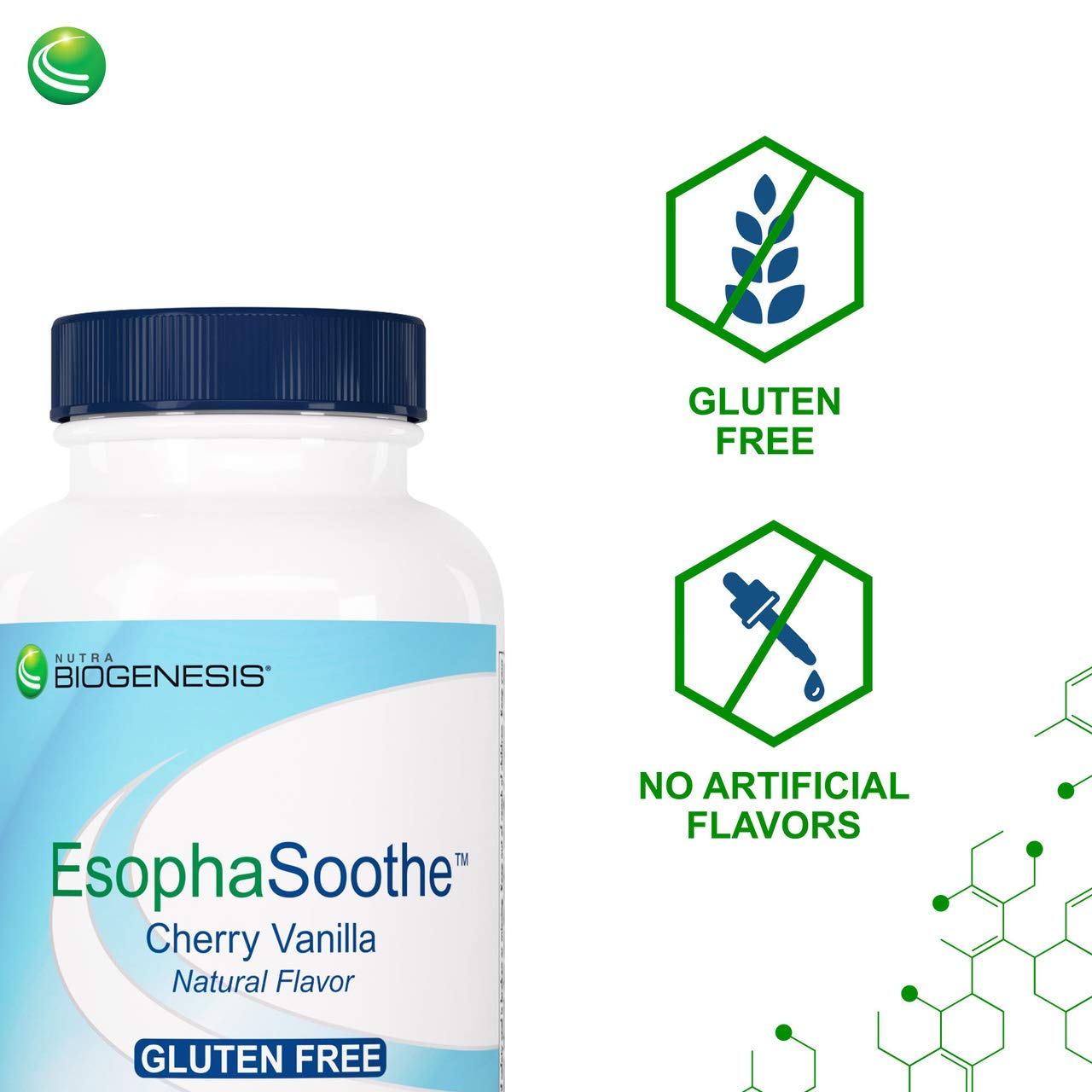 Nutra BioGenesis Chewable Tablets on a wooden table