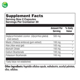 Nutra BioGenesis Gastric Support Complex 500mg DGL Capsules on a table