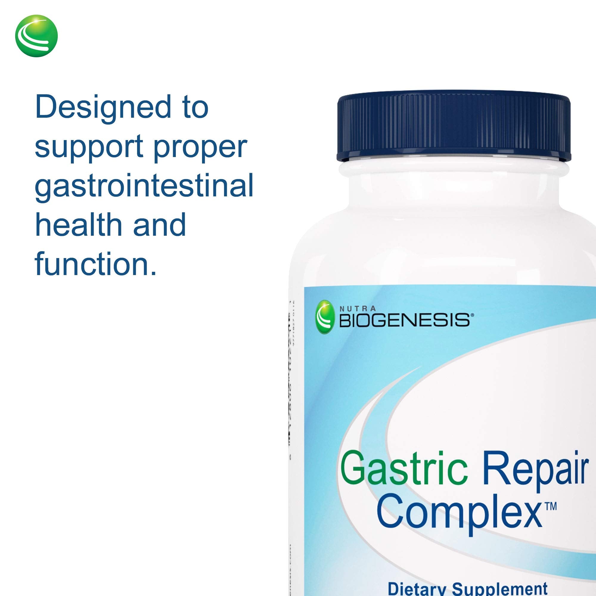 Nutra BioGenesis Gastric Support Complex 500mg DGL Capsules with measuring spoon