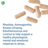 Nutra BioGenesis Ginseng Adaptogen Supplement on a wooden table