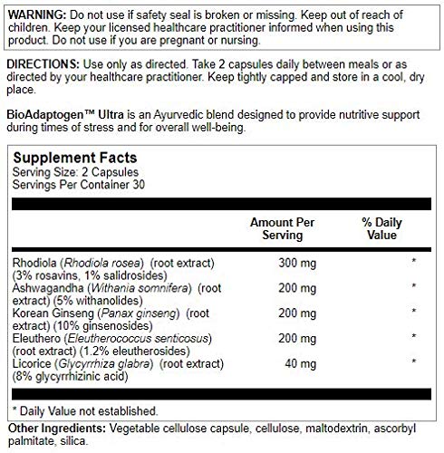 Nutra BioGenesis Ginseng Adaptogen Supplement side view