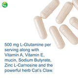 Nutra BioGenesis Intestinal Support Capsules on a kitchen counter