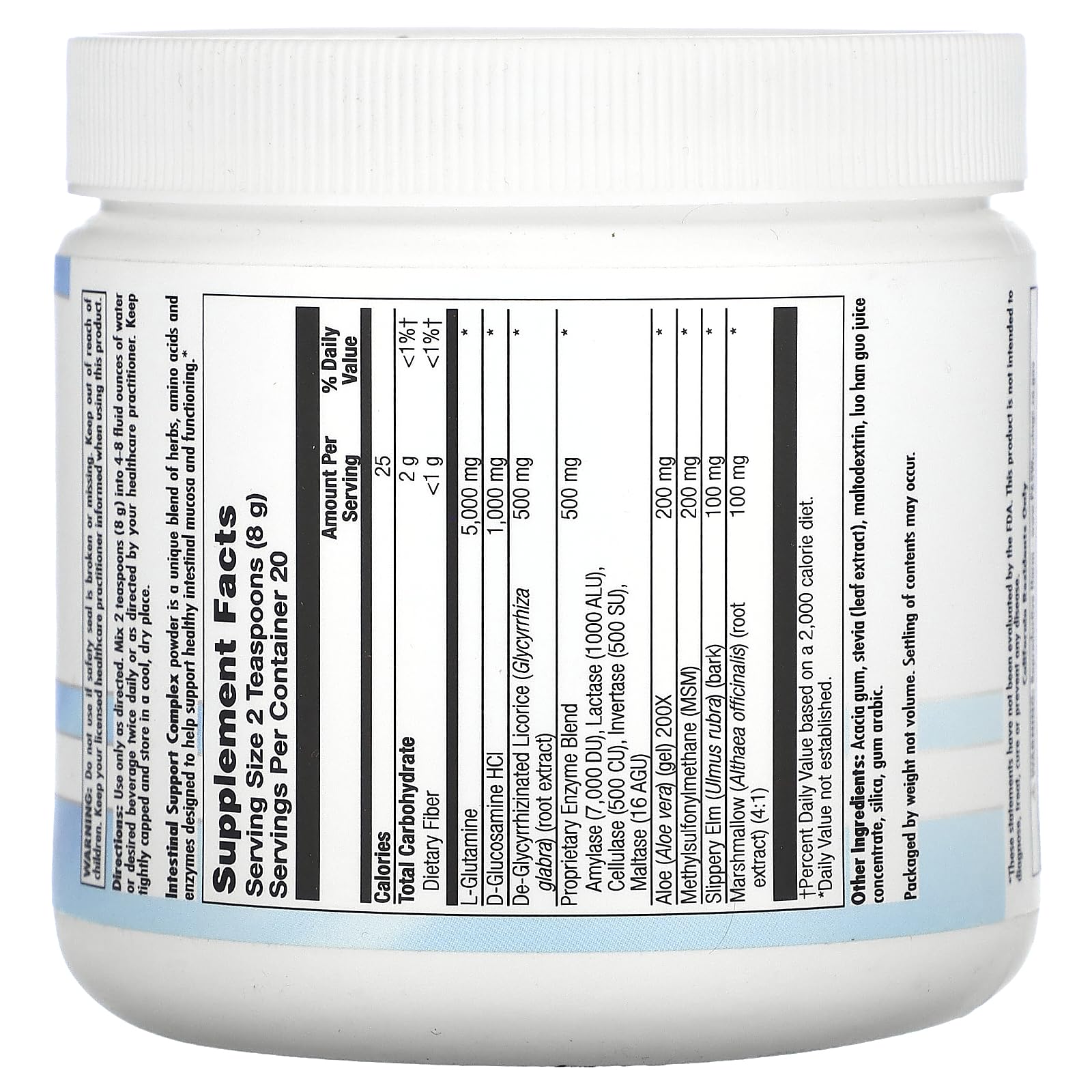 Nutra BioGenesis L-Glutamine powder in a glass of water