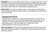 Nutra BioGenesis Methyl Factors Liquid Supplement back view