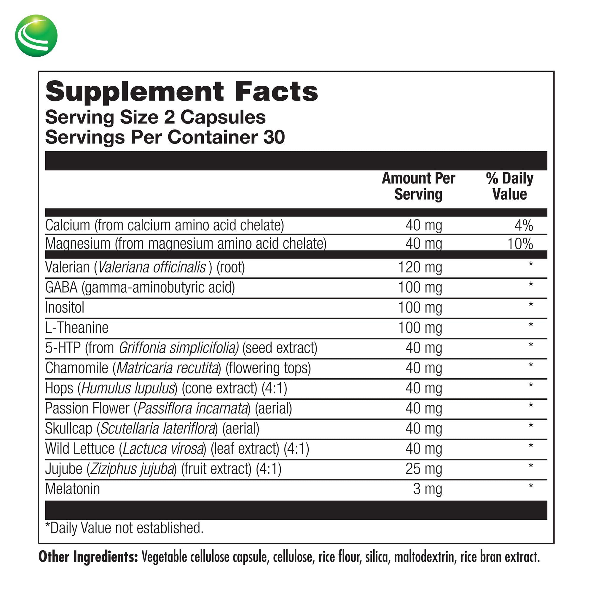 Nutra BioGenesis Sleep Supplement 73g ingredients list