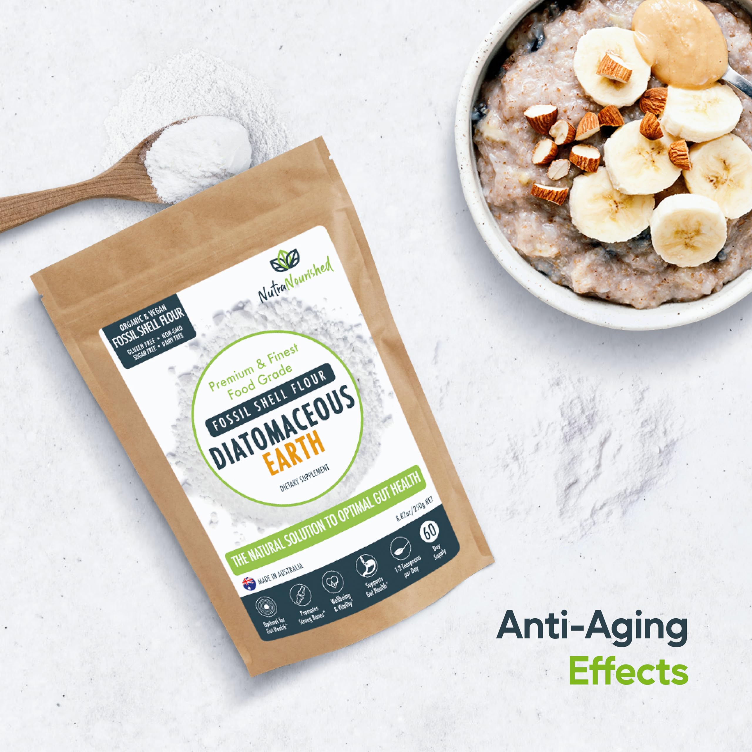 Nutra Nourished Fossil Shell Flour Powder 250g back view