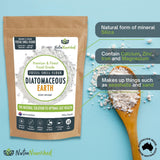 Nutra Nourished Fossil Shell Flour Powder 250g scoop next to powder