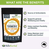 Nutra Nourished Organic Turmeric Curcumin Powder back view packaging