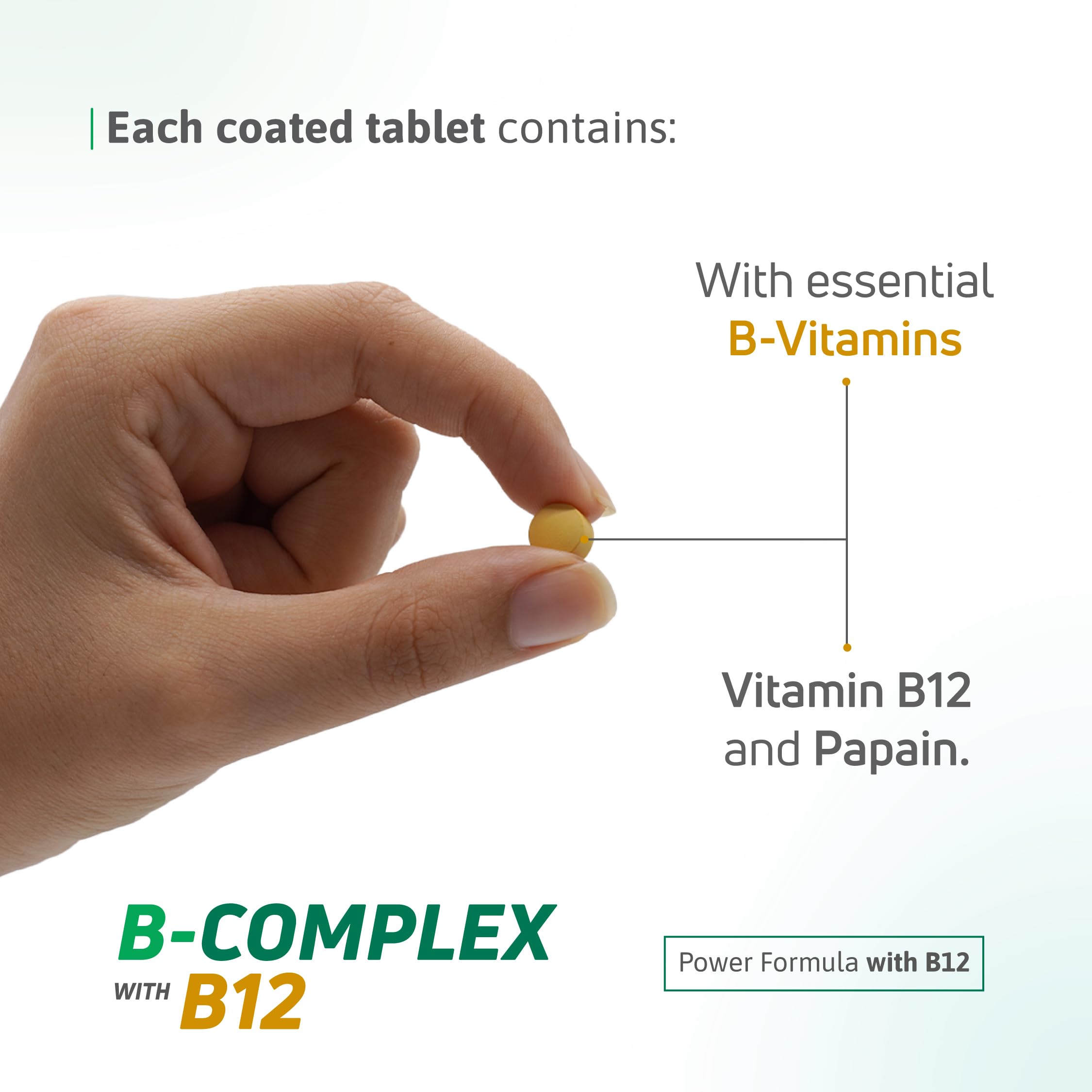 Nutra Nutrition B-Complex Vitamin Supplement on a wooden table