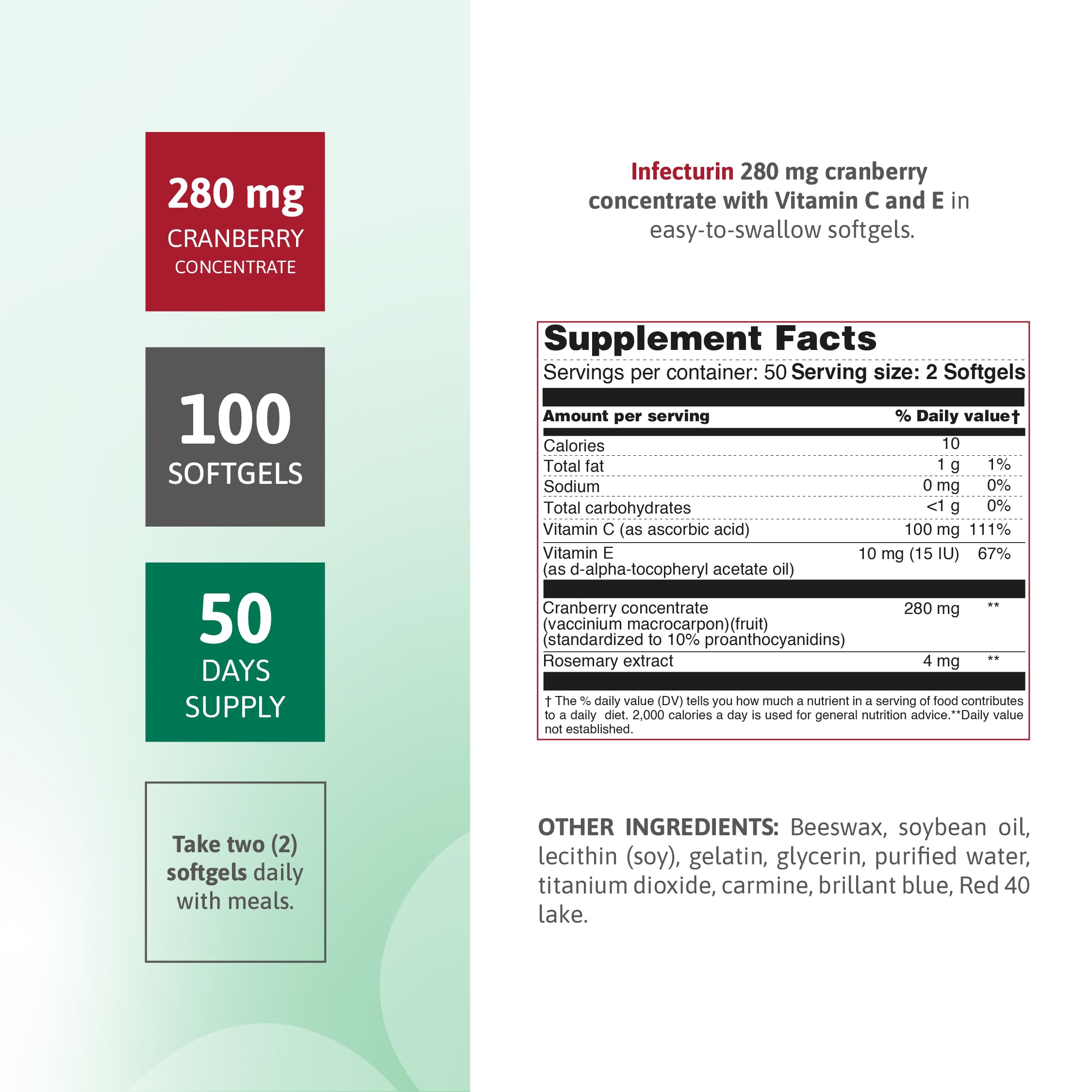 Nutra Nutrition Cranberry Supplement 100 Softgels bottle side view