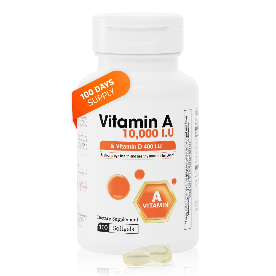 Nutra Nutrition High Potency Vitamin A & D Supplement softgel bottle front view