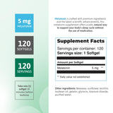 Nutra Nutrition Melatonin Softgels 5 mg back view