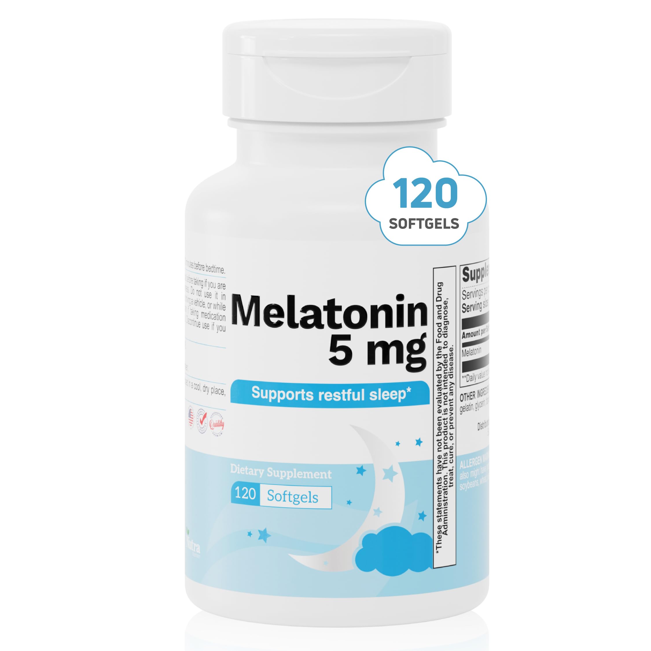 Nutra Nutrition Melatonin Softgels 5 mg front view