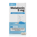Nutra Nutrition Melatonin Softgels 5 mg on a wooden table