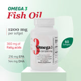 Nutra Nutrition Omega-3 Fish Oil Softgels 1200mg back view
