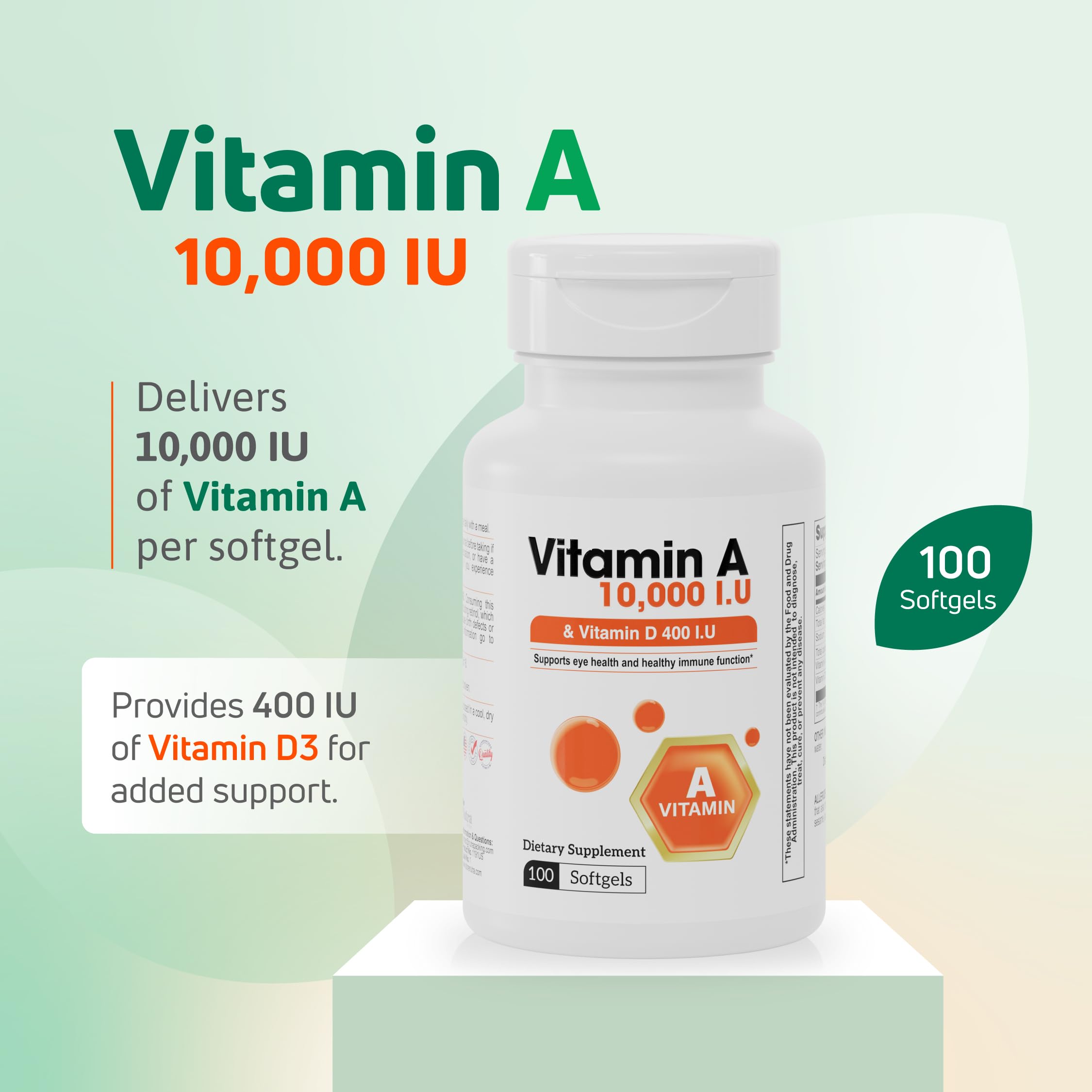 Nutra Nutrition Vitamin A & D Supplement softgel close-up