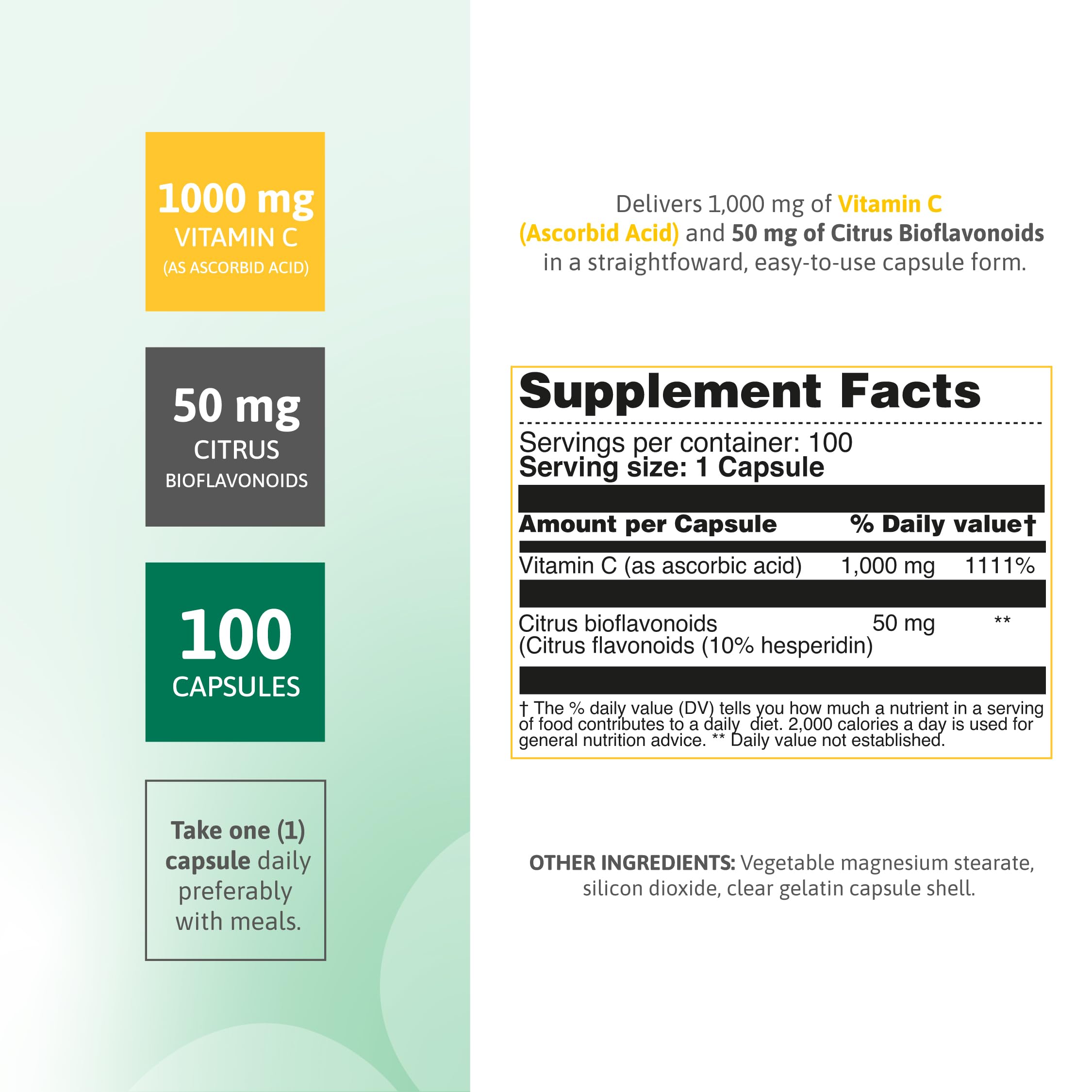 Nutra Nutrition Vitamin C 1000mg Capsules bottle with label